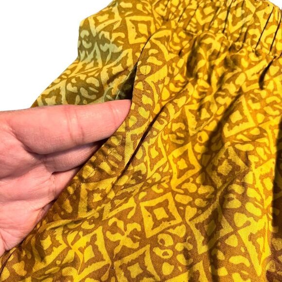 Anthropologie Corey Lynn Calter mustard yellow print side leg tie shorts XS - Picture 4 of 8